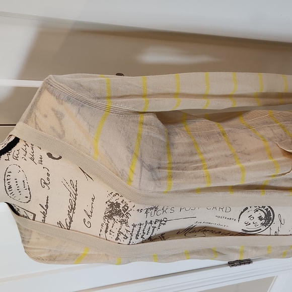 Loft Tan and Yellow stripes sheer open cardigan - Picture 2 of 5